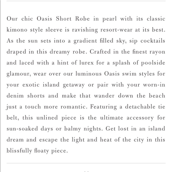 ***SOLD*****Spell Oasis Short Robe M/L - Picture 4 of 5